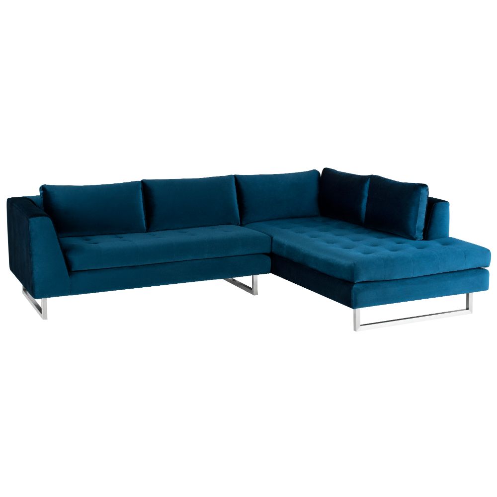 Nuevo HGSC252 JANIS SECTIONAL SOFA in MIDNIGHT BLUE